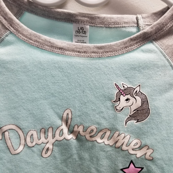 Daydreamer Unicorn Kids Shirt - Light Blue and Gray - Picture 3 of 3
